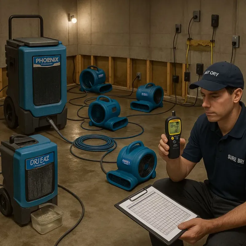 Structural Drying and Dehumidification process in New London, WI
